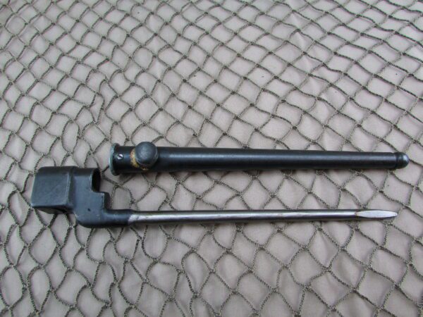 No 4 Mk 2 British spike bayonet with scabbard