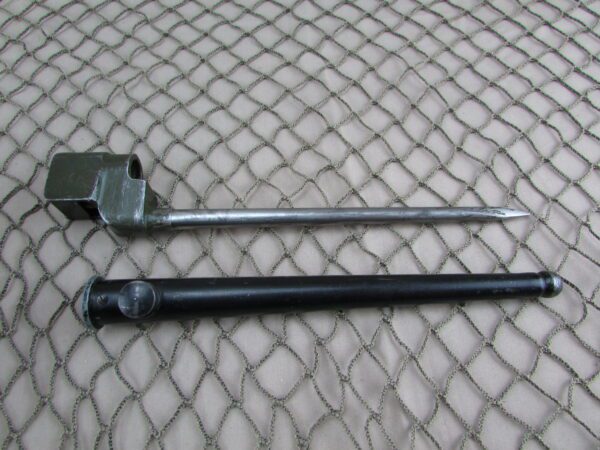 No 4 Mk 2 British spike bayonet with scabbard