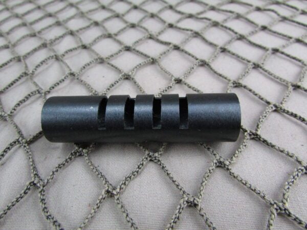 Unknown fine threaded slotted blued part 2 3/8 long x 5/8 OD x 9/16 ID