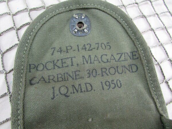 Korean War M1 Carbine 30 Round 4 Mag Pouch by JQMD 1950 - Image 4