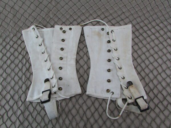 WW2 USN Navy White Gaiters Boot Covers Parade Uniform