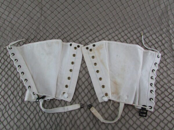 WW2 USN Navy White Gaiters Boot Covers Parade Uniform - Image 3